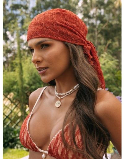 MARGOT RENDA TERRACOTA LENÇO-BANDANA