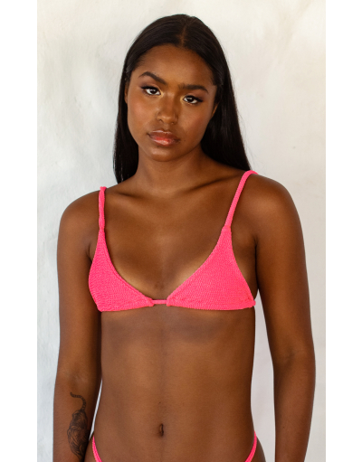 TULUM PINK NEON TOP SUN KINI