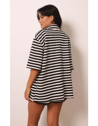 MARINA BLACK STRIPES CAMISA MANGA CURTA