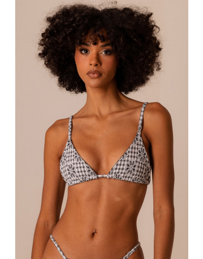 VICHY BARBIE BLACK TOP SUN KINI