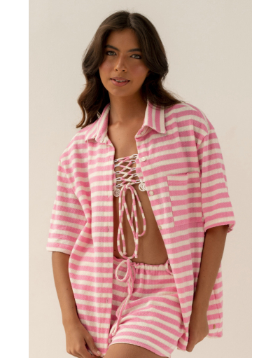 WAVE NAVY LIGHT PINK CAMISA